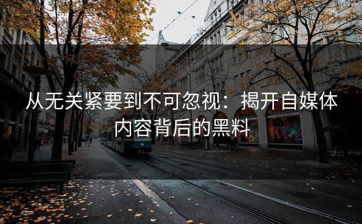 从无关紧要到不可忽视：揭开自媒体内容背后的黑料
