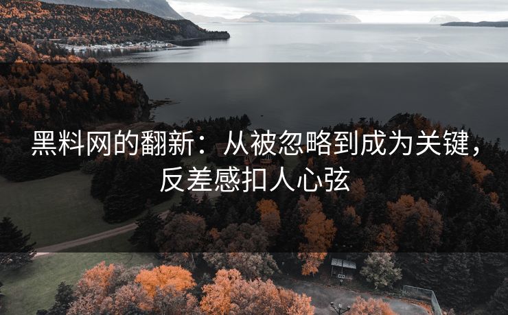 黑料网的翻新：从被忽略到成为关键，反差感扣人心弦