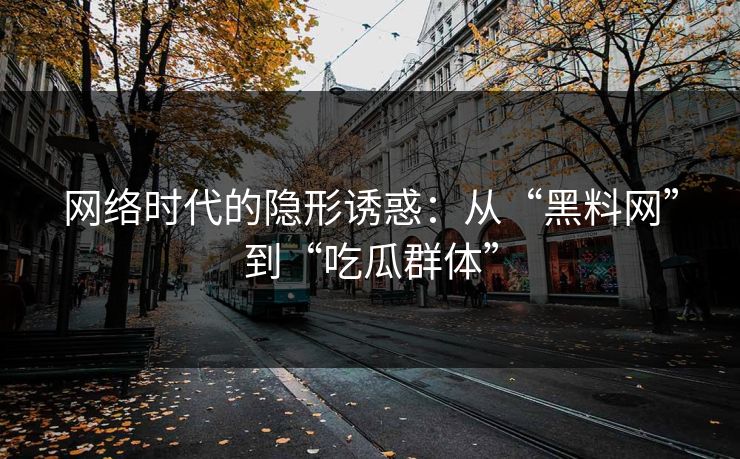 网络时代的隐形诱惑：从“黑料网”到“吃瓜群体”