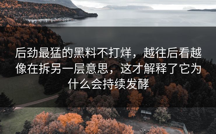后劲最猛的黑料不打烊，越往后看越像在拆另一层意思，这才解释了它为什么会持续发酵  第1张