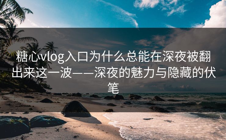 糖心vlog入口为什么总能在深夜被翻出来这一波——深夜的魅力与隐藏的伏笔  第1张