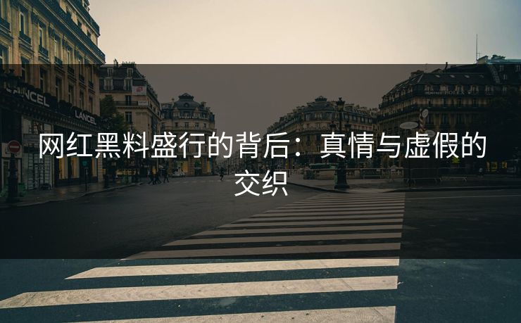 网红黑料盛行的背后：真情与虚假的交织  第1张